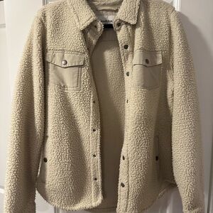 Goodfellow & Co Men's Beige Sherpa Shirt Jacket